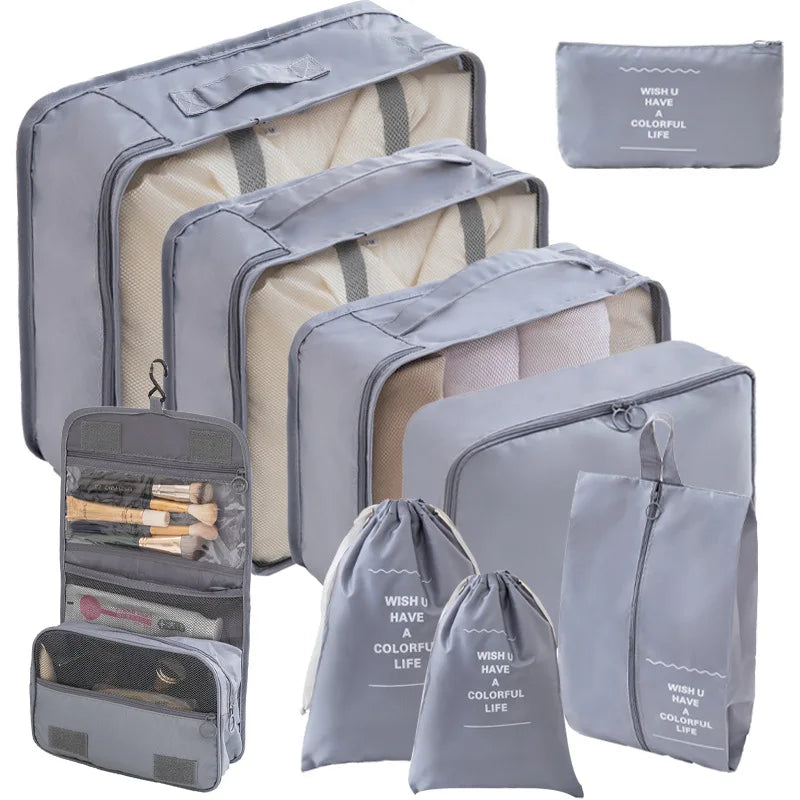 Travel Packing Cube Set 7/8/9 Pcs Polyester Organizer by S And B Enterprise