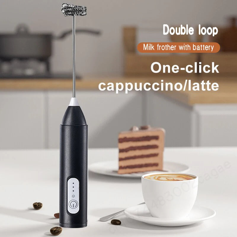 Electric Coffee Milk Foaming Mixer Handheld Creamer Whisk Frother