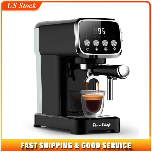 20 Bar Slim Espresso Machine With Milk Frother Cup Warmer by S And B Enterprise