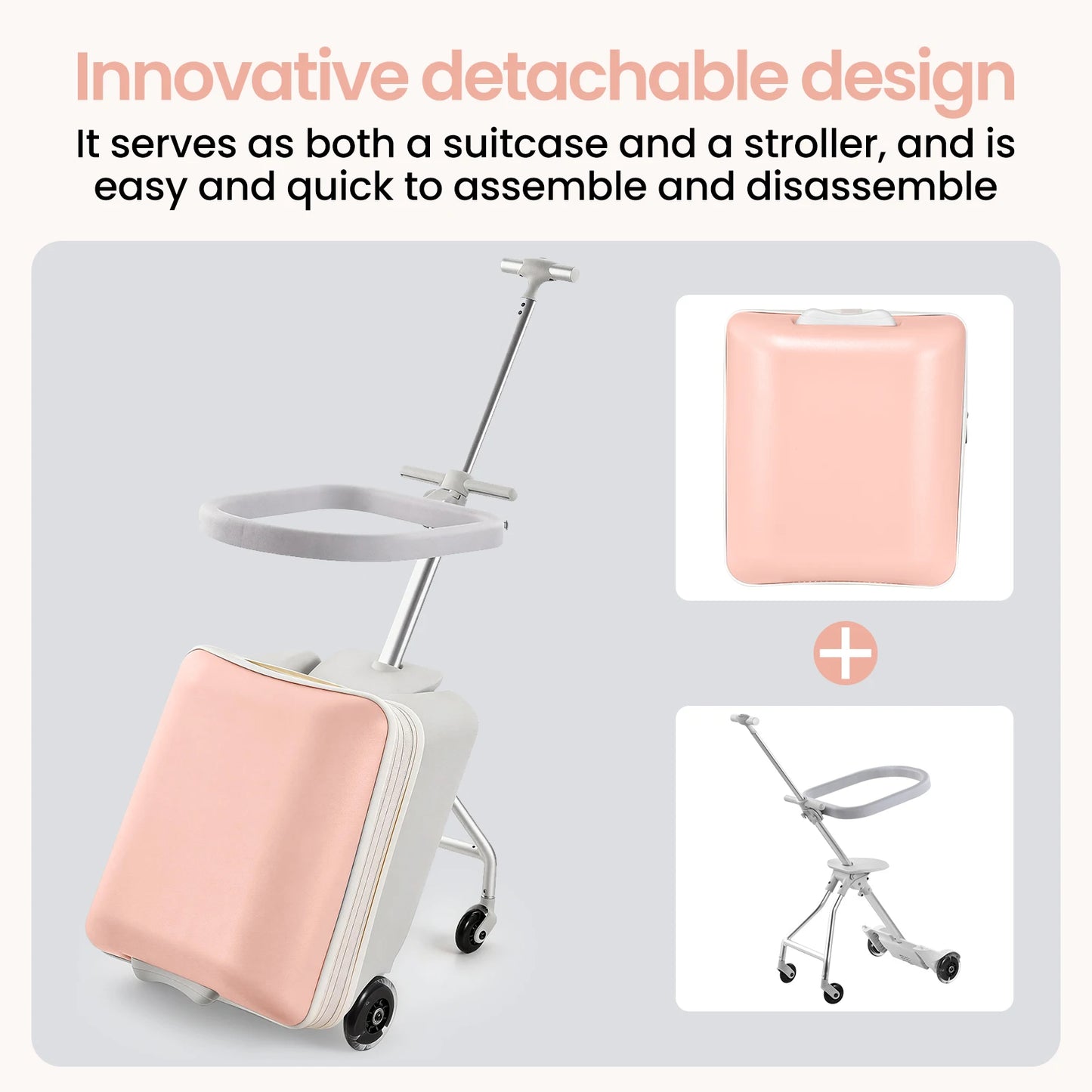Kids Ride On Suitcase 2 In 1 Luggage With Spinner Wheels by S And B Enterprise