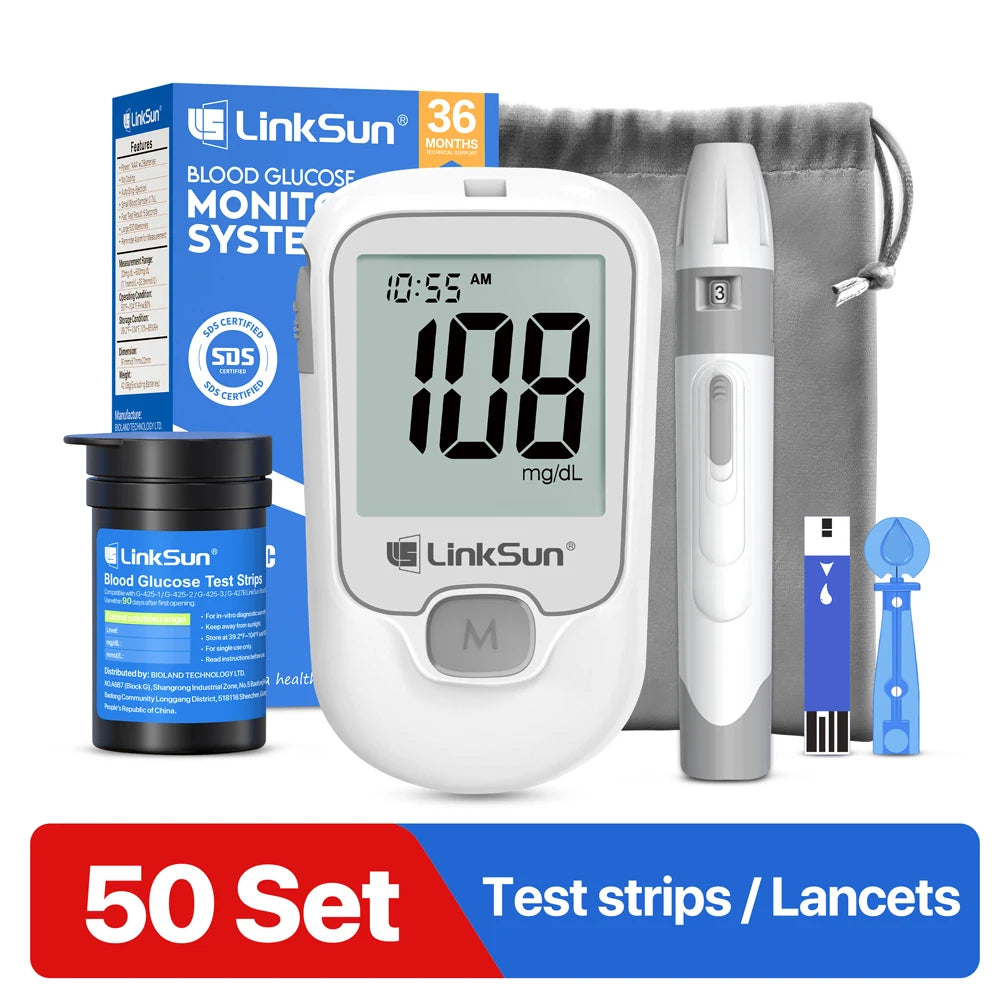 Linksun G-425-3 Blood Glucose Meter Glucometer Complete Kit