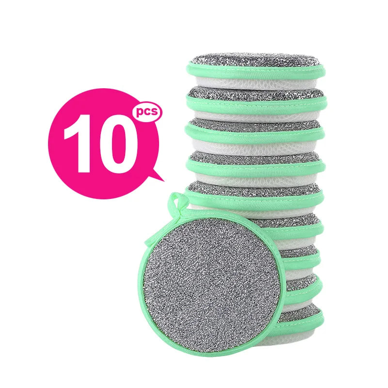 10/5/3PCS Double Side Dishwashing Sponge Dish Washing Brush Pan Pot Dish Wash Sponges Household Cleaning Reusable Kitchen Tools by S And B Enterprise