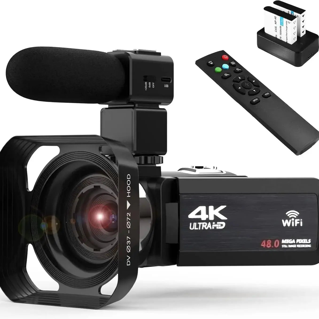 4K Camcorder With 18x Digital Zoom 48MP Imaging For YouTube
