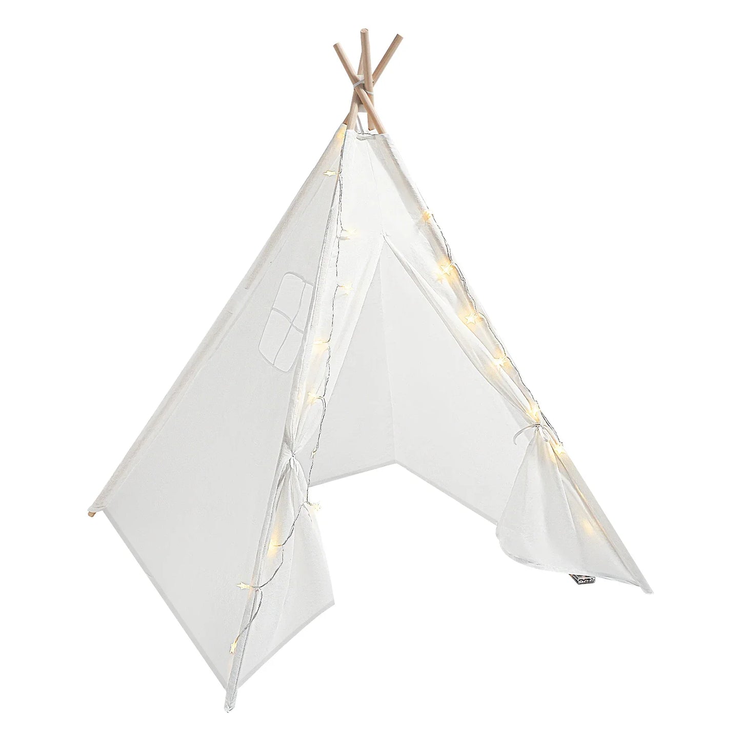 Bymaocar Modern Kids Teepee Tent With LED Lights Foldable