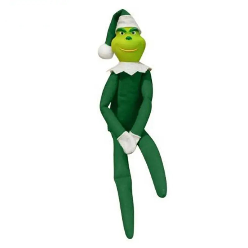 Elf plush doll by S And B Enterprise, green costume with white hat, collar and gloves