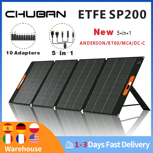 CHUBAN 200W Foldable Solar Panel IP68 Charger For RV Camping