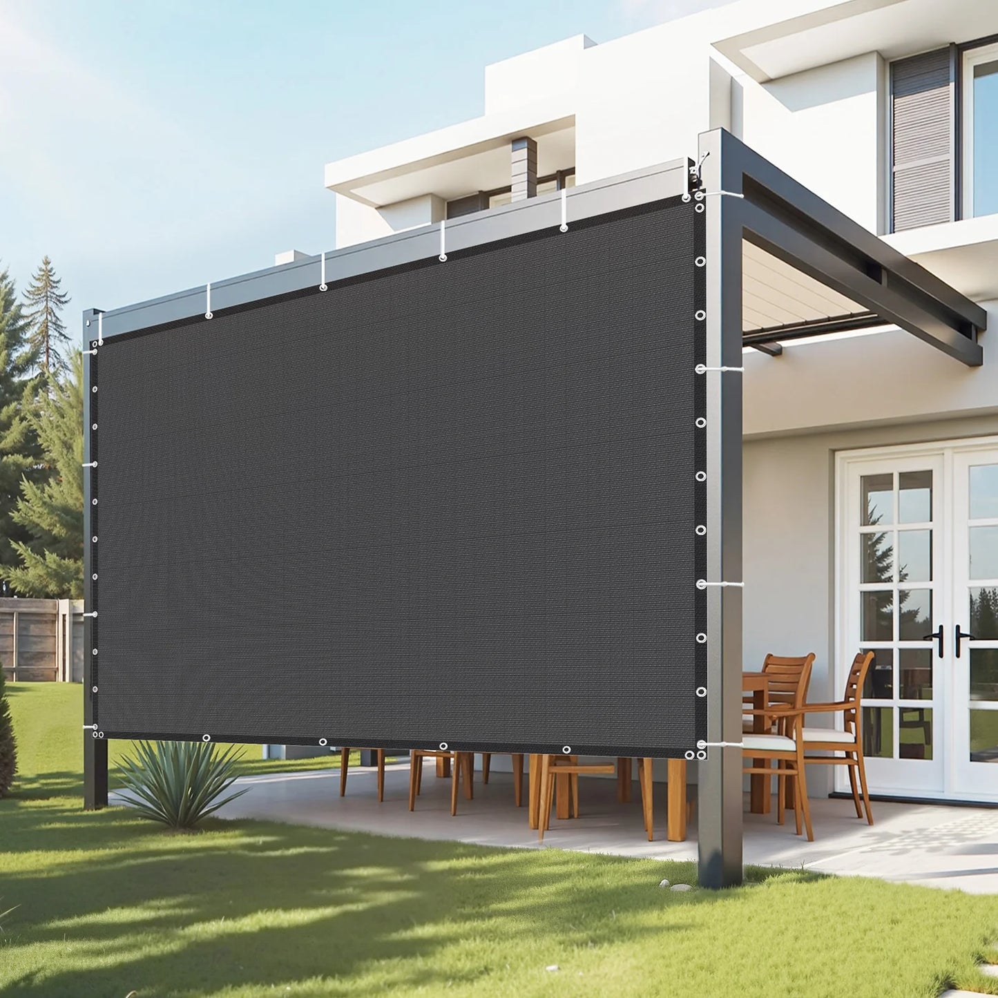 SucceBuy 90% Sun Shade Cloth 10x10/12/20ft Pergola Shade Cover 140 GSM HDPE Canopy Privacy Screen for Outdoor Garden Backyard by S And B Enterprise