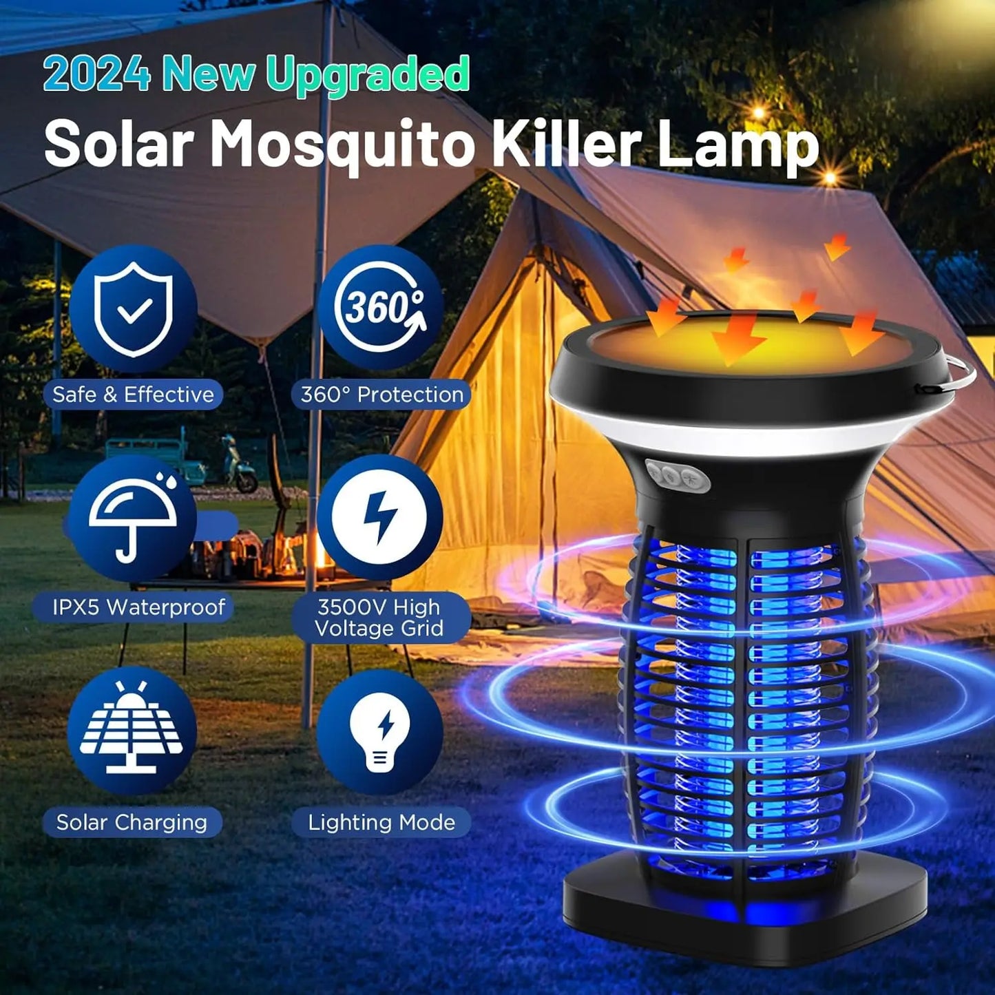 Solar Mosquito Zapper Outdoor Rechargeable Bug Zapper by S And B Enterprise