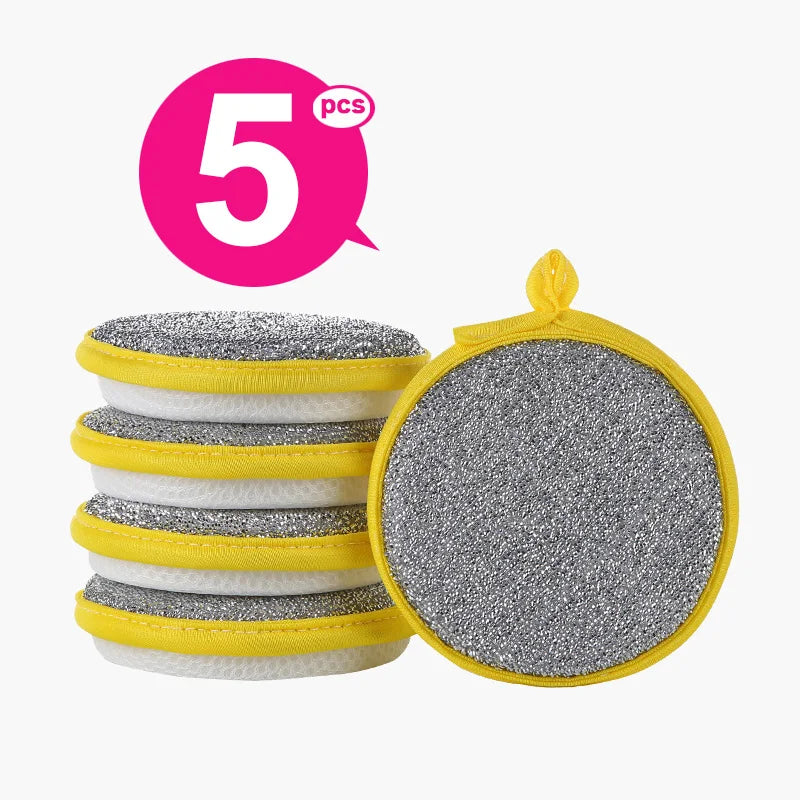 10/5/3PCS Double Side Dishwashing Sponge Dish Washing Brush Pan Pot Dish Wash Sponges Household Cleaning Reusable Kitchen Tools by S And B Enterprise