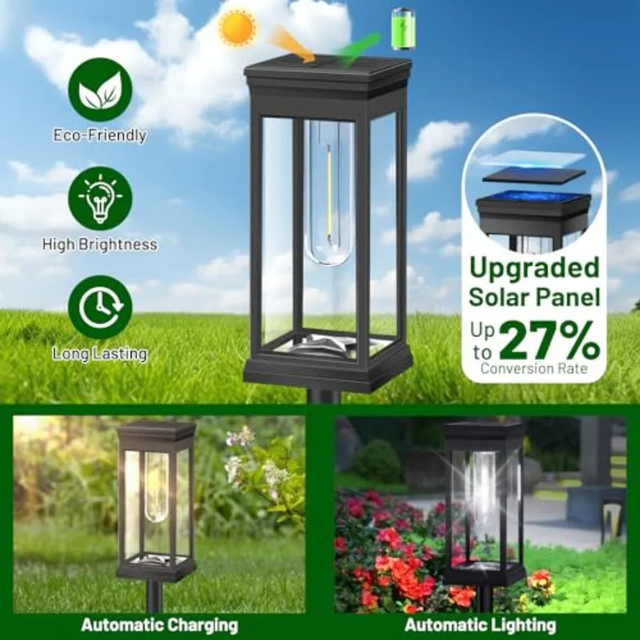 Solar Pathway Lights Outdoor 8 Pack Waterproof Brighter LED Garden by S And B Enterprise