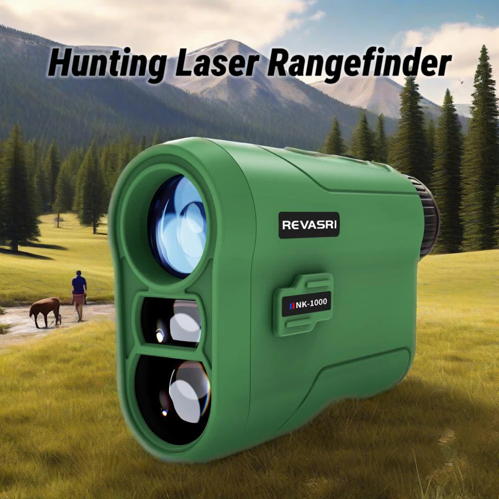REVASRI 1000M green rangefinder for hunting and golf with NK-1000 label