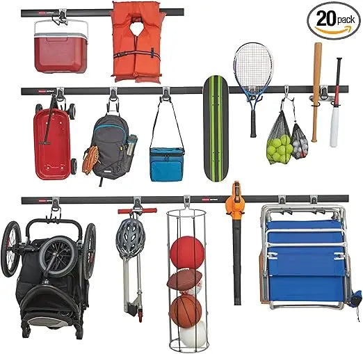 XMSJ 20-Piece FastTrack Garage Wall Storage System