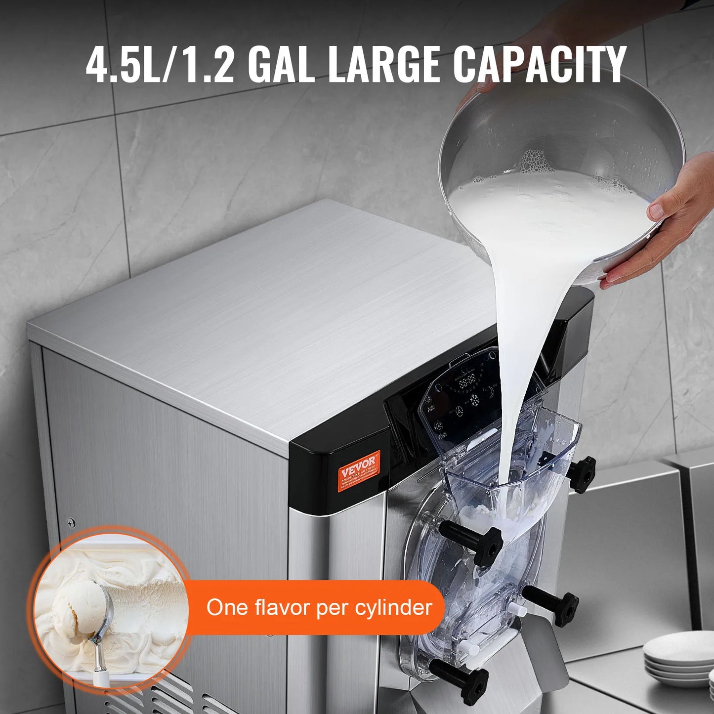 SucceBuy Countertop Ice Cream Maker Single Flavor