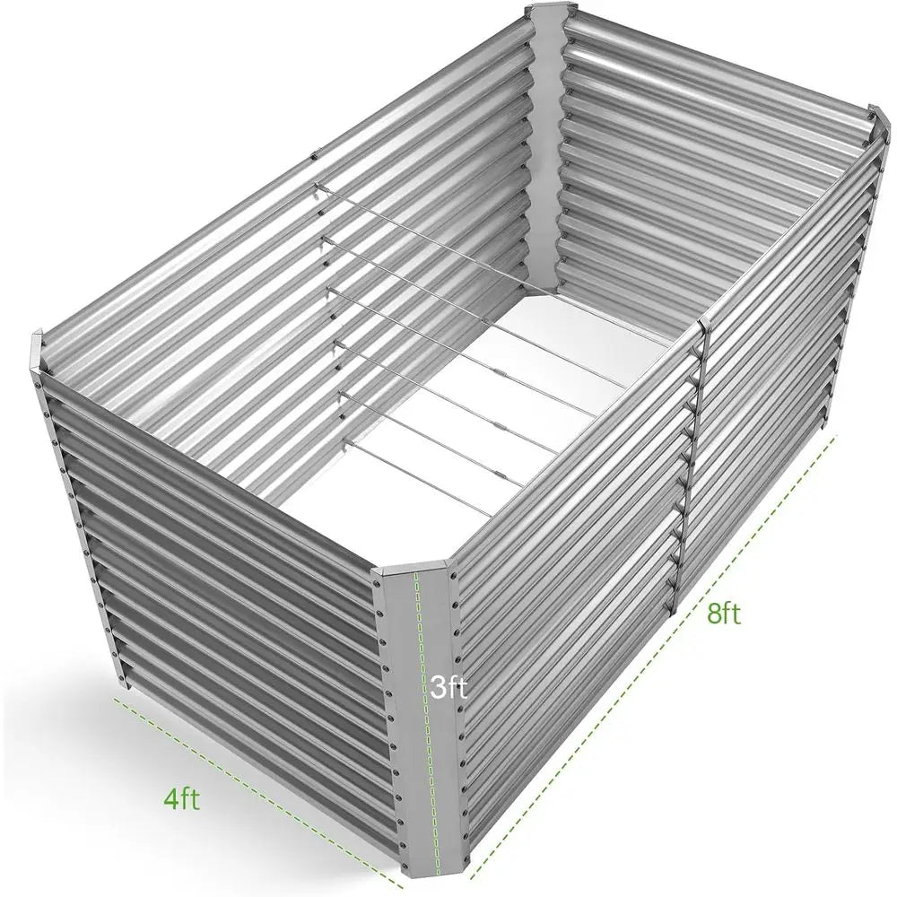 Galvanized Metal Raised Garden Bed for Vegetables Durable Outdoor Planter by S And B Enterprise