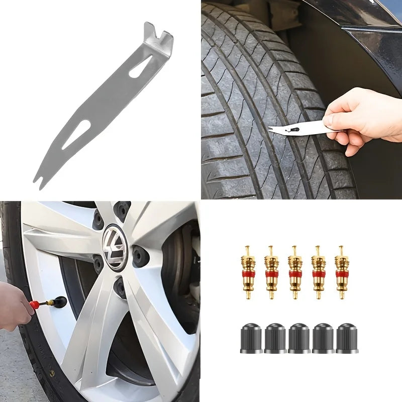 Car Motorcycle Tire Repair Kit 132 Piece Puncture Emergency Set by S And B Enterprise
