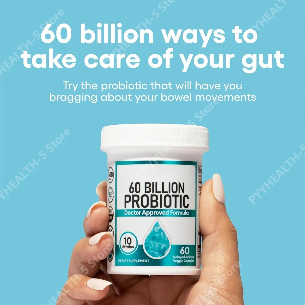 60 Billion CFU Probiotic capsules by S And B Enterprise, 60-count with 10 strains and organic prebiotic fiber