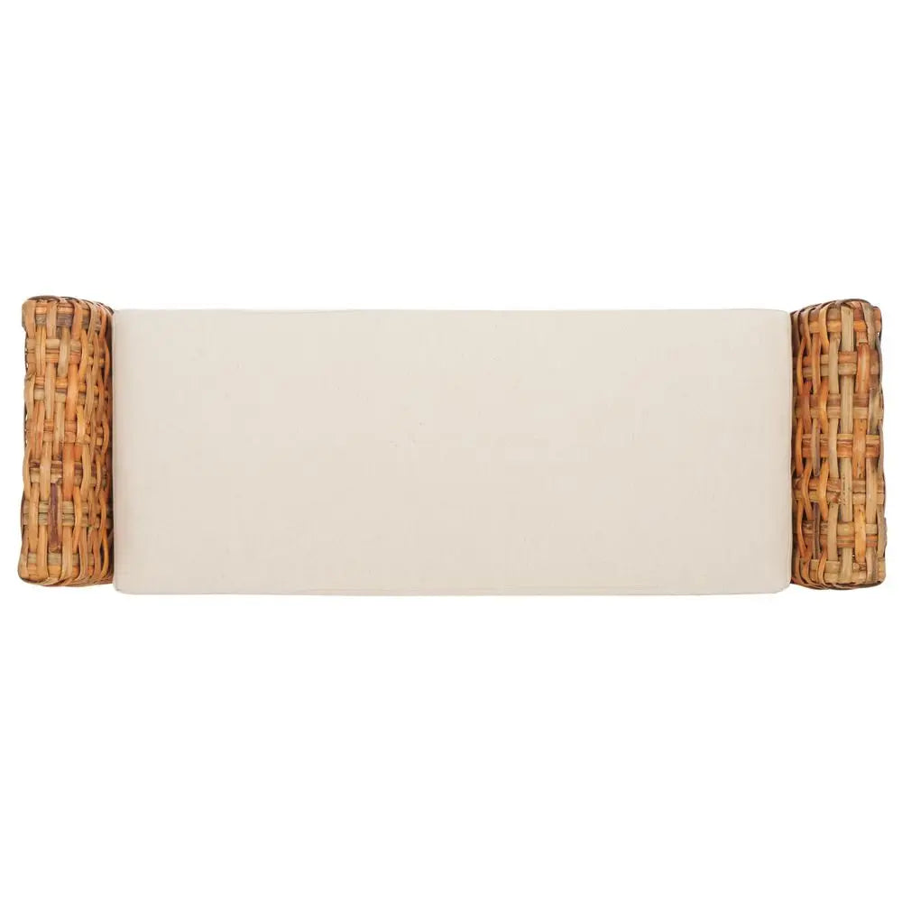 Home Collection Palermo Natural Woven Accent Bench by S And B Enterprise