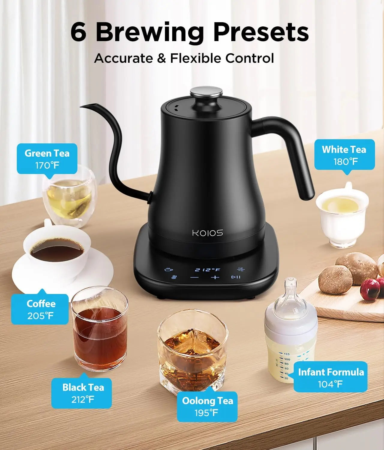 Gooseneck Electric Kettle With Precise Temperature Control