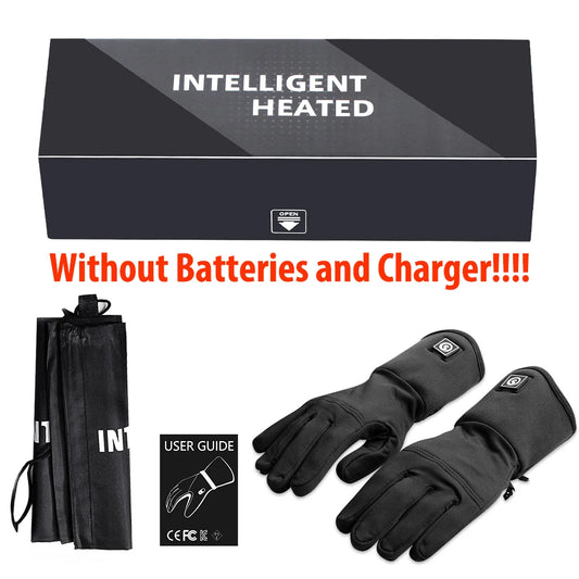 SAVIOR heated gloves for adults, black goatskin leather, windproof waterproof with 3 heat levels (batteries not included)
