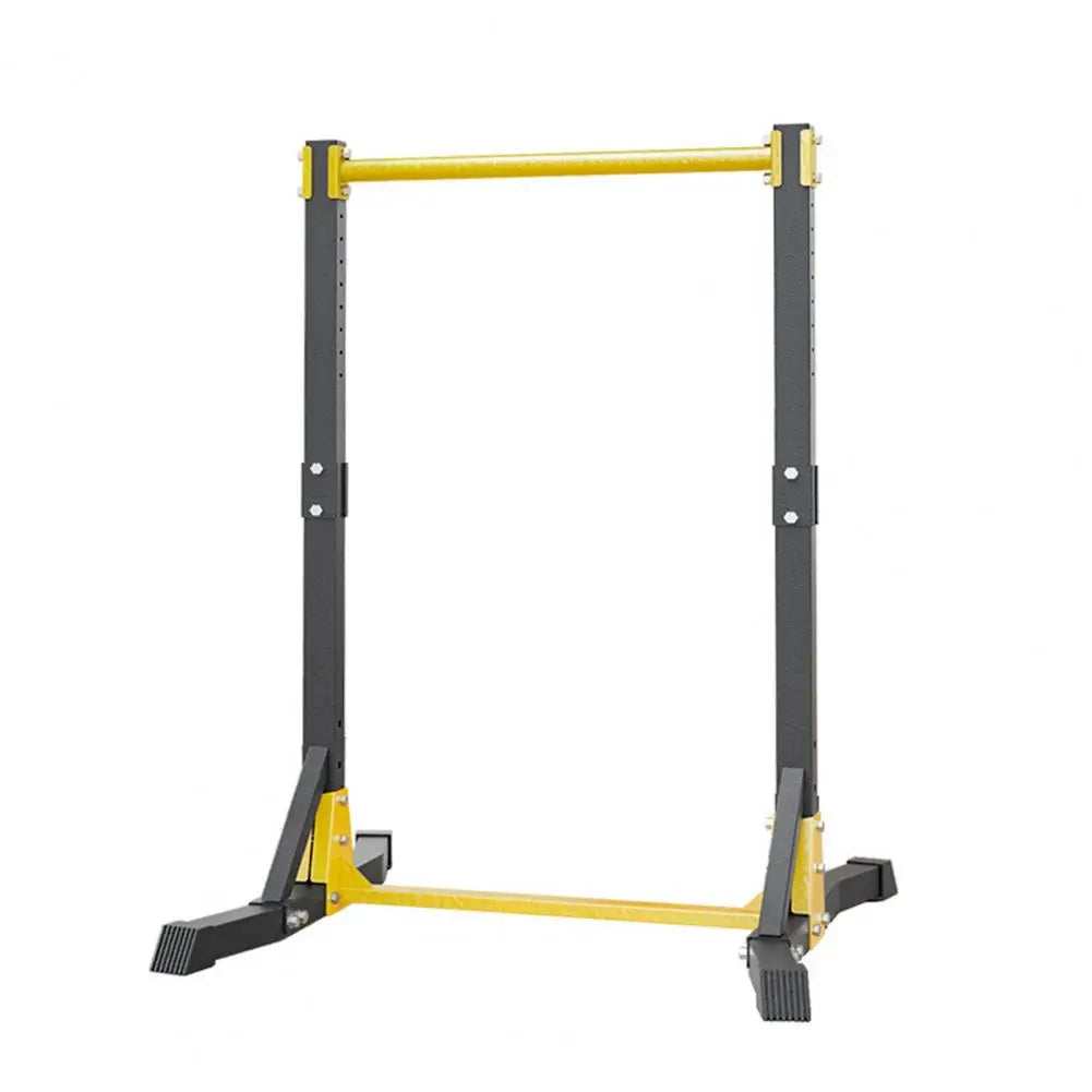 Pull Up Station for Home Gym by S And B Enterprise, free-standing gray steel frame with yellow bar, 400 lbs