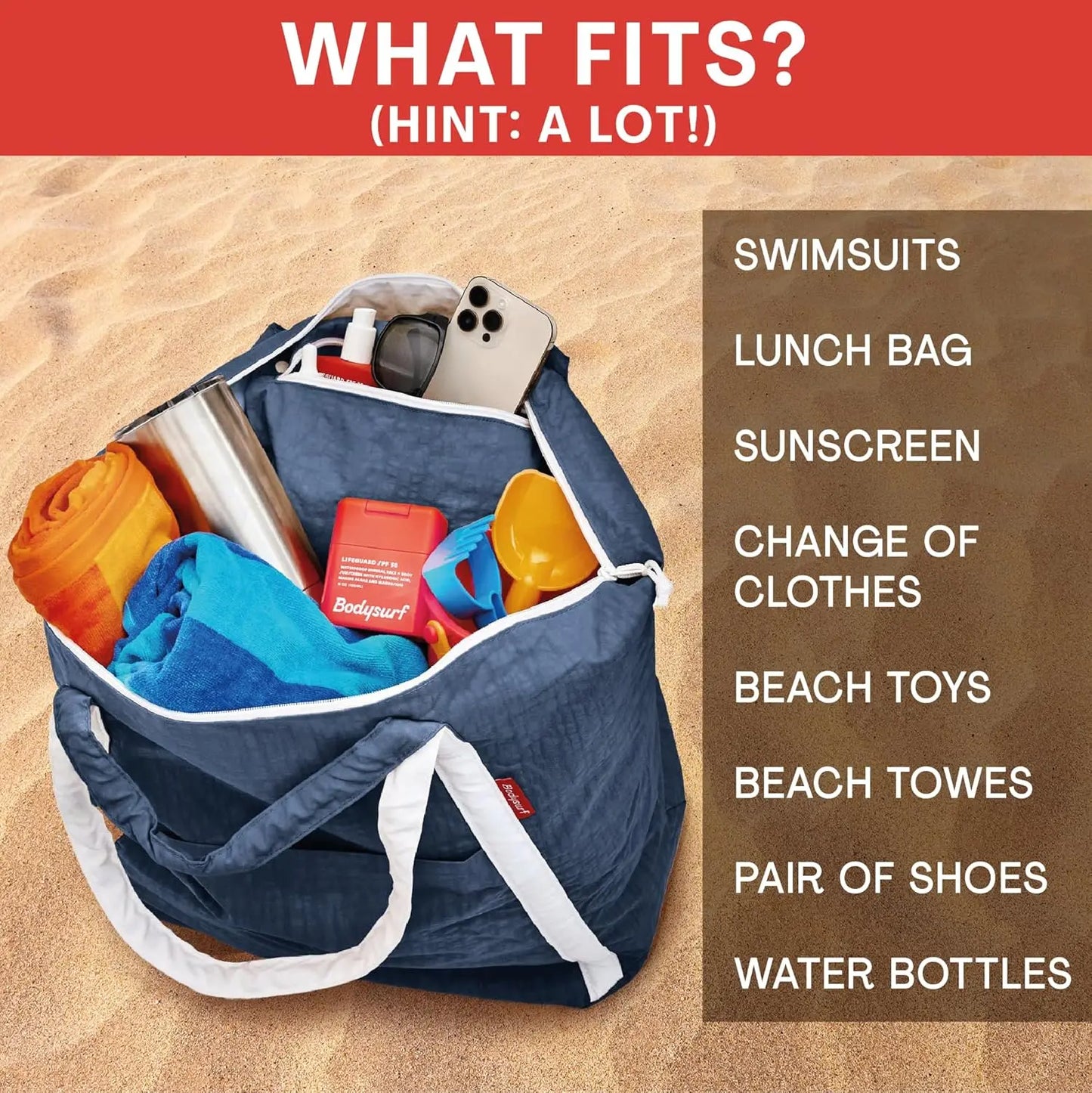 Waterproof Beach Bag For Travel Packable Tote Sandproof Lightweight
