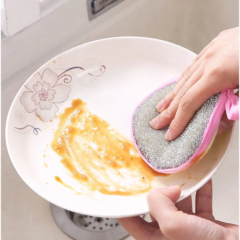 10/5/3PCS Double Side Dishwashing Sponge Dish Washing Brush Pan Pot Dish Wash Sponges Household Cleaning Reusable Kitchen Tools by S And B Enterprise