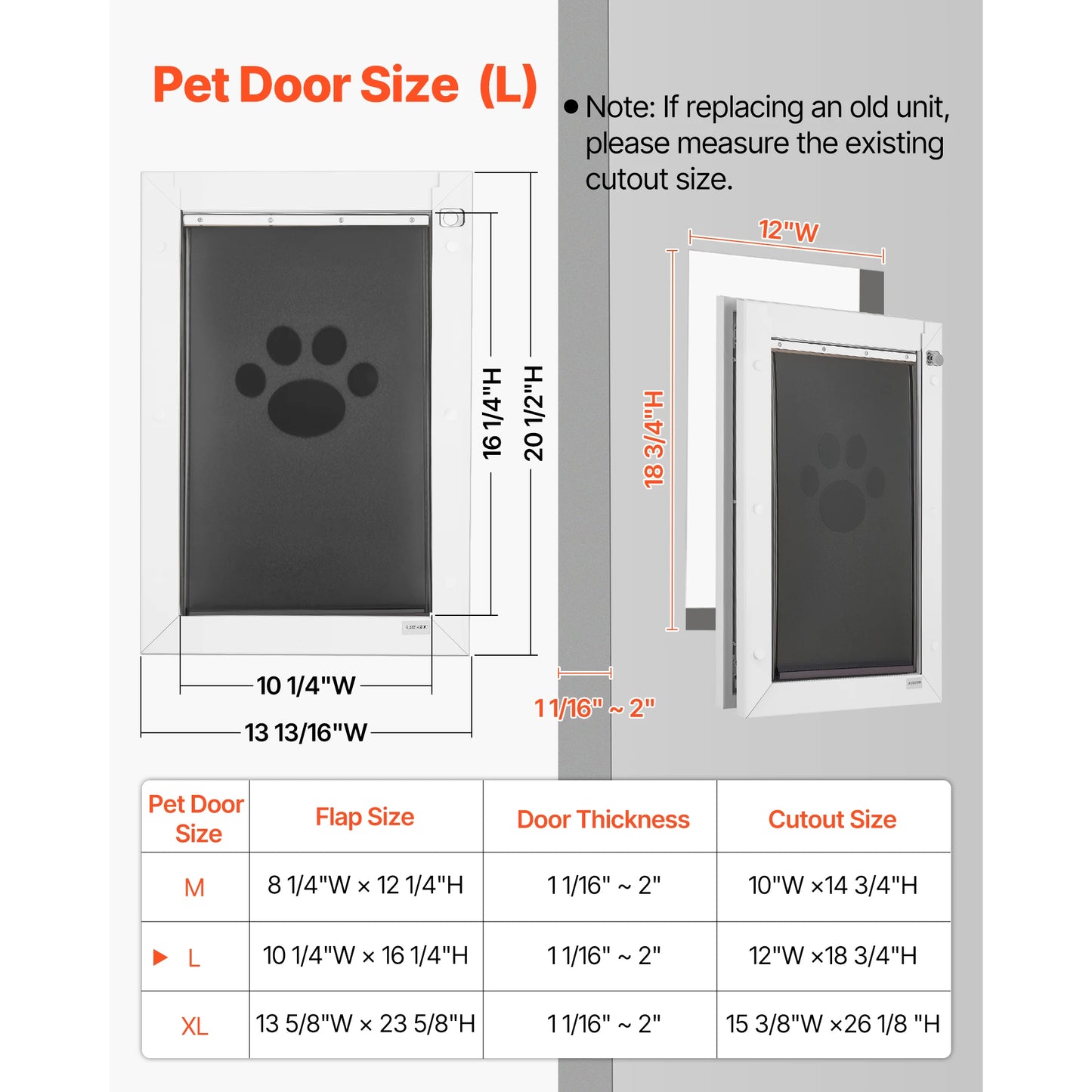 SucceBuy Pet Door With Magnetic Flaps And Metal Frame Weatherproof