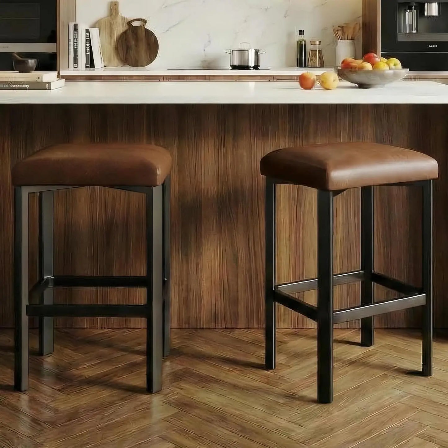 Studyset Counter Height Bar Stools Set With PU Leather Seat by S And B Enterprise