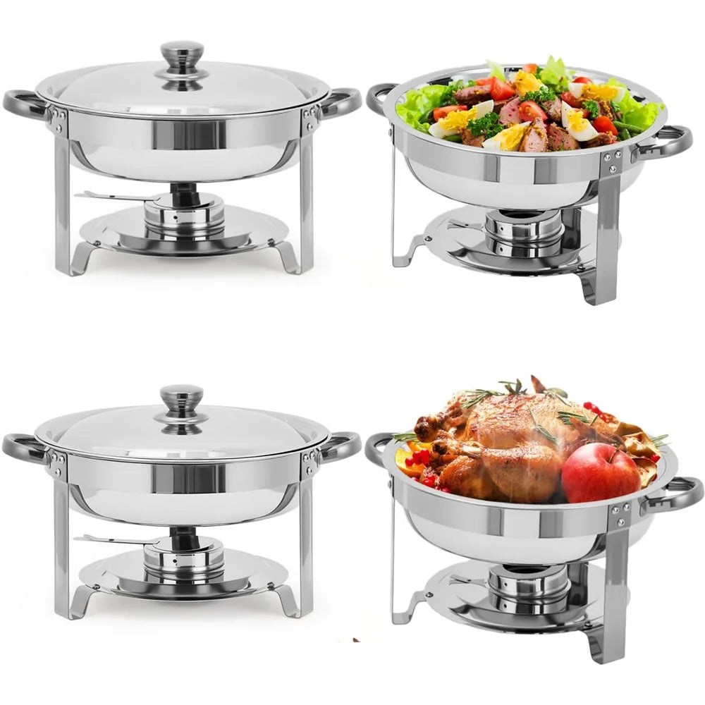 Stainless Steel Round Chafing Dish Set For Catering Buffets