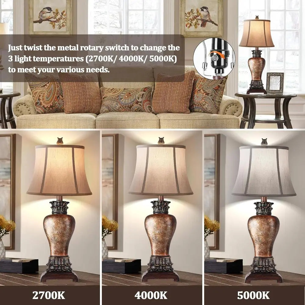 Rustic Tall Armhouse Table Lamps, Dimmable Western Style Living Room by S And B Enterprise