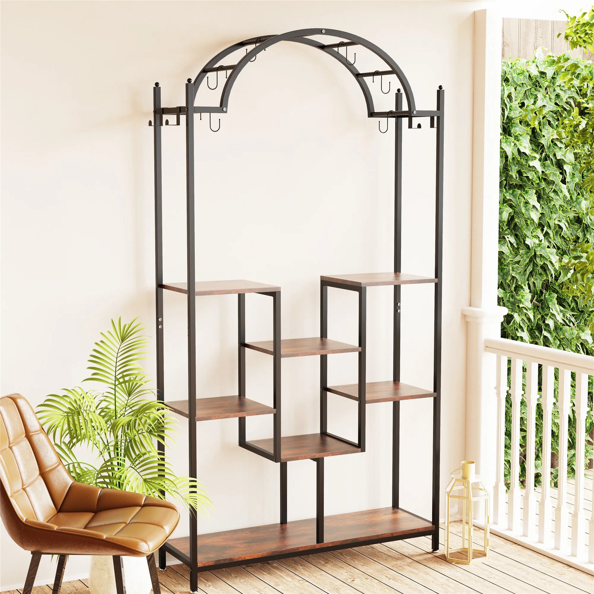 BINGOPAW 5-Tier Tall Indoor Plant Stand With Arched Metal Frame by S And B Enterprise