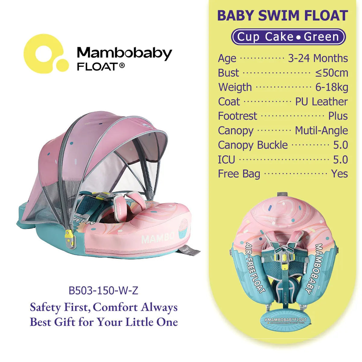 Mambobaby No Slip Safe Harness Baby Swim Float for Toddlers by S And B Enterprise