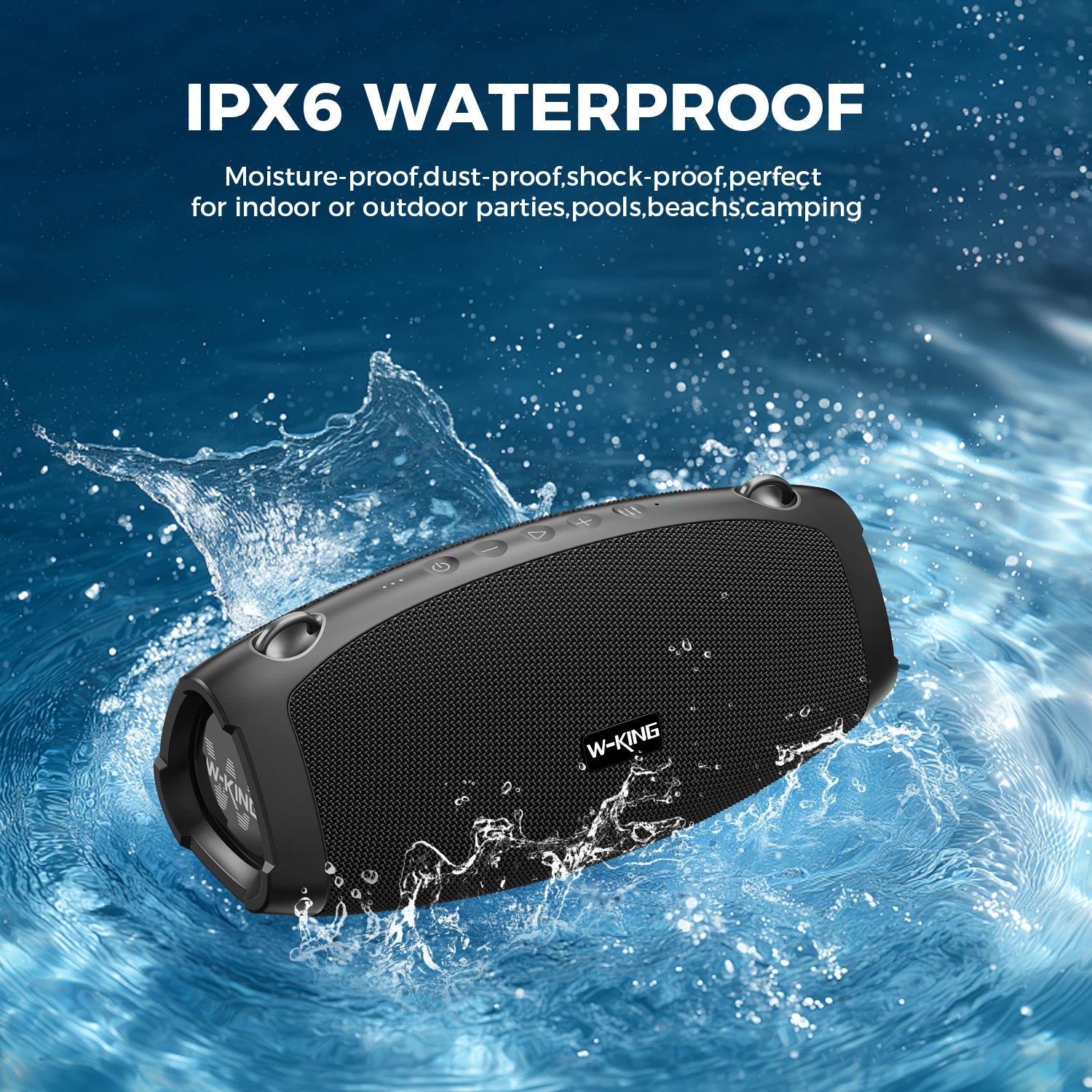 W-King X10 Bluetooth Speaker 120W Portable Waterproof Boombox by S And B Enterprise