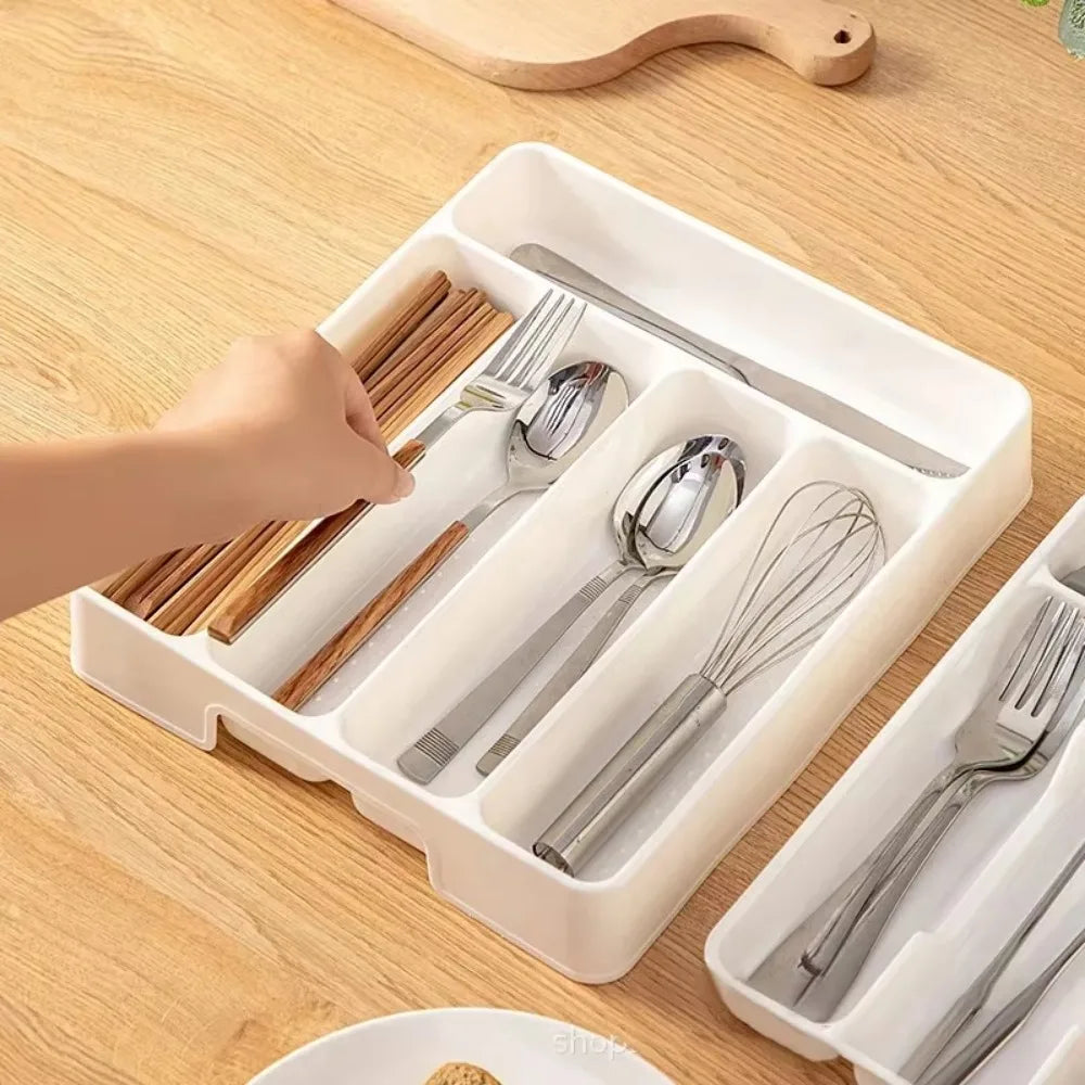 Multi Compartment Cutlery Tray Kitchen Drawer Organizer For Spoons by S And B Enterprise