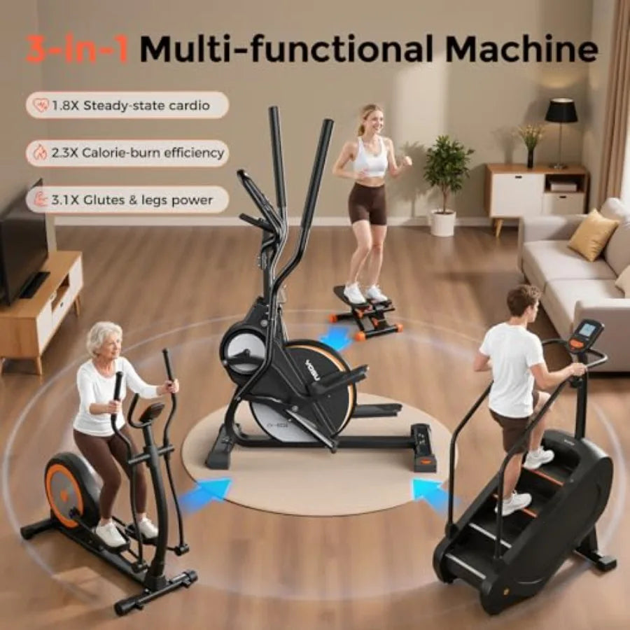 Compact 3-In-1 Elliptical Cardio Climber Stair Stepper For Home by S And B Enterprise