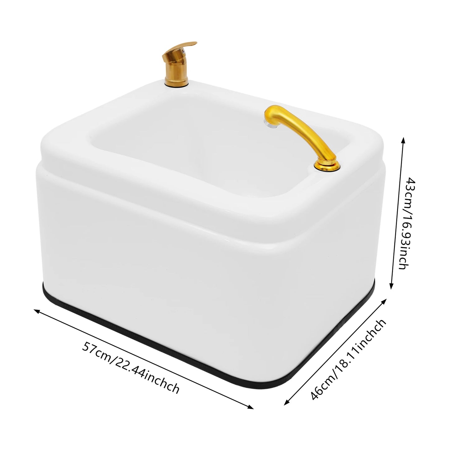 Bymaocar Acrylic Footbath With Massage And LED Light Spa Tub
