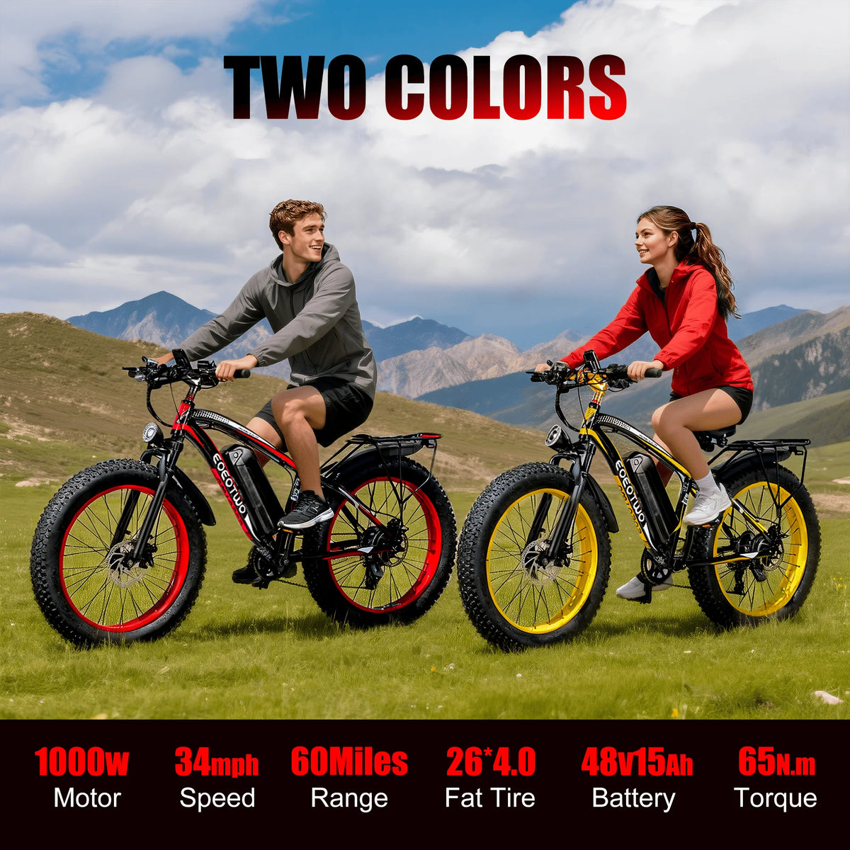 EOEOTWO E01 Electric Fat Tire Bike 1500W Peak Motor by S And B Enterprise