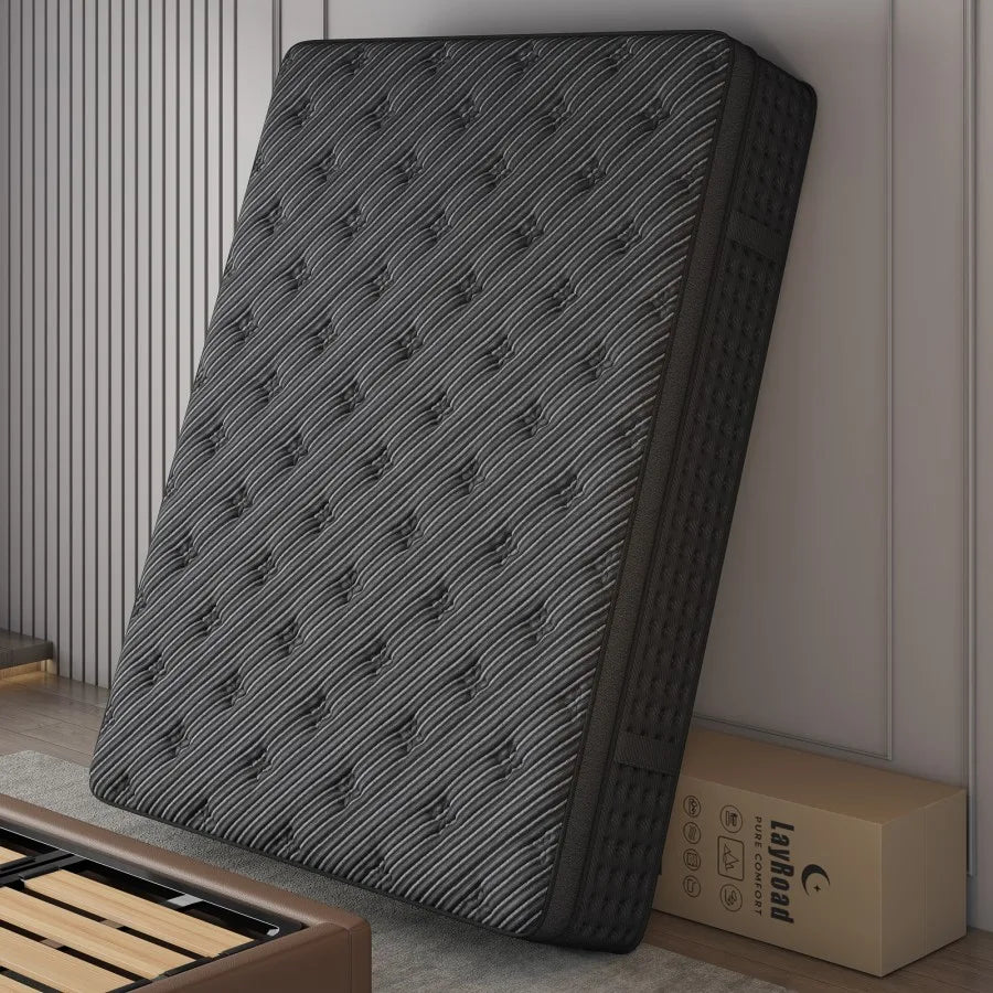 LayRoad Memory Foam Spring Mattress Boxed With Medium Firmness