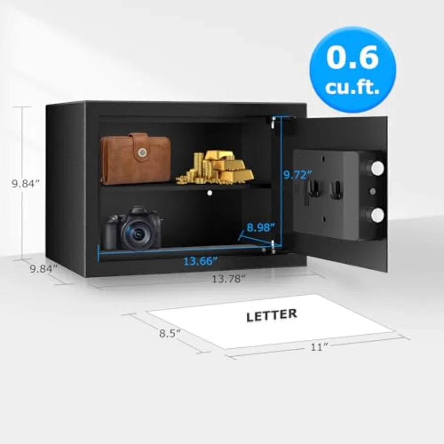 Electronic Keypad Safe Box With Removable Shelf For Valuables
