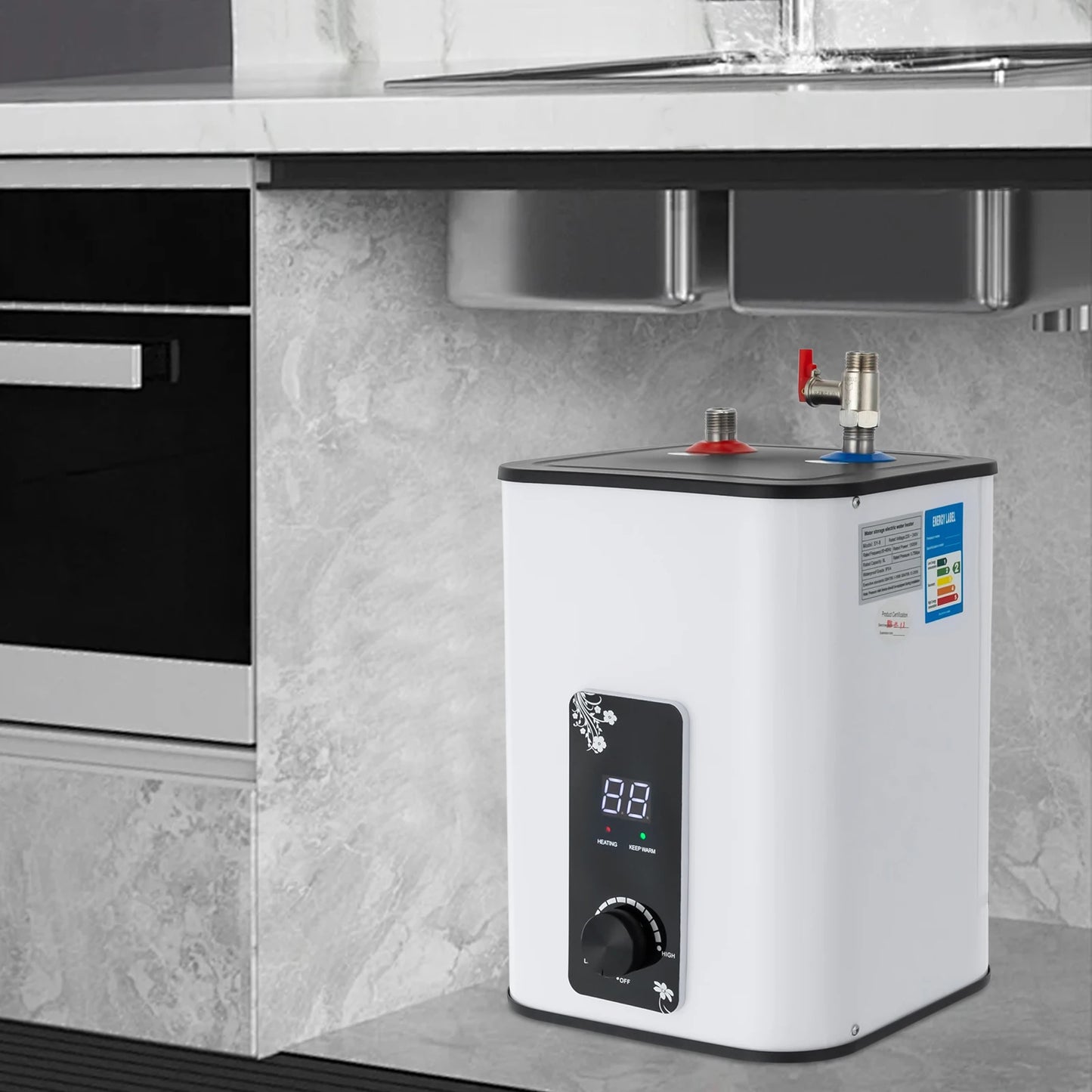 Sweetmile Electric Mini Tank Water Heater Rectangular Instant Hot Water