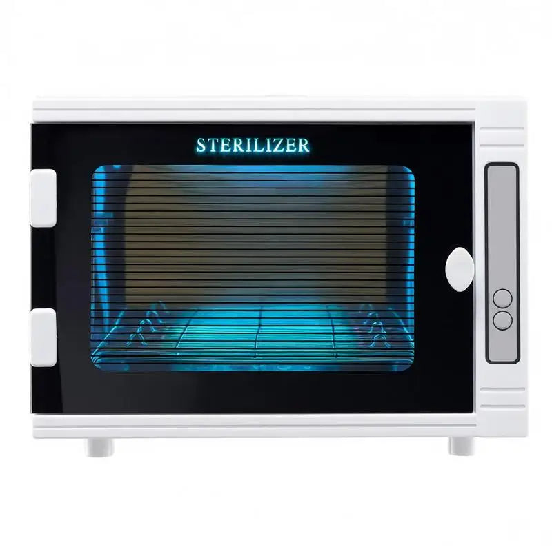 Nail tool sterilizer cabinet, white with tempered glass door, by S And B Enterprise