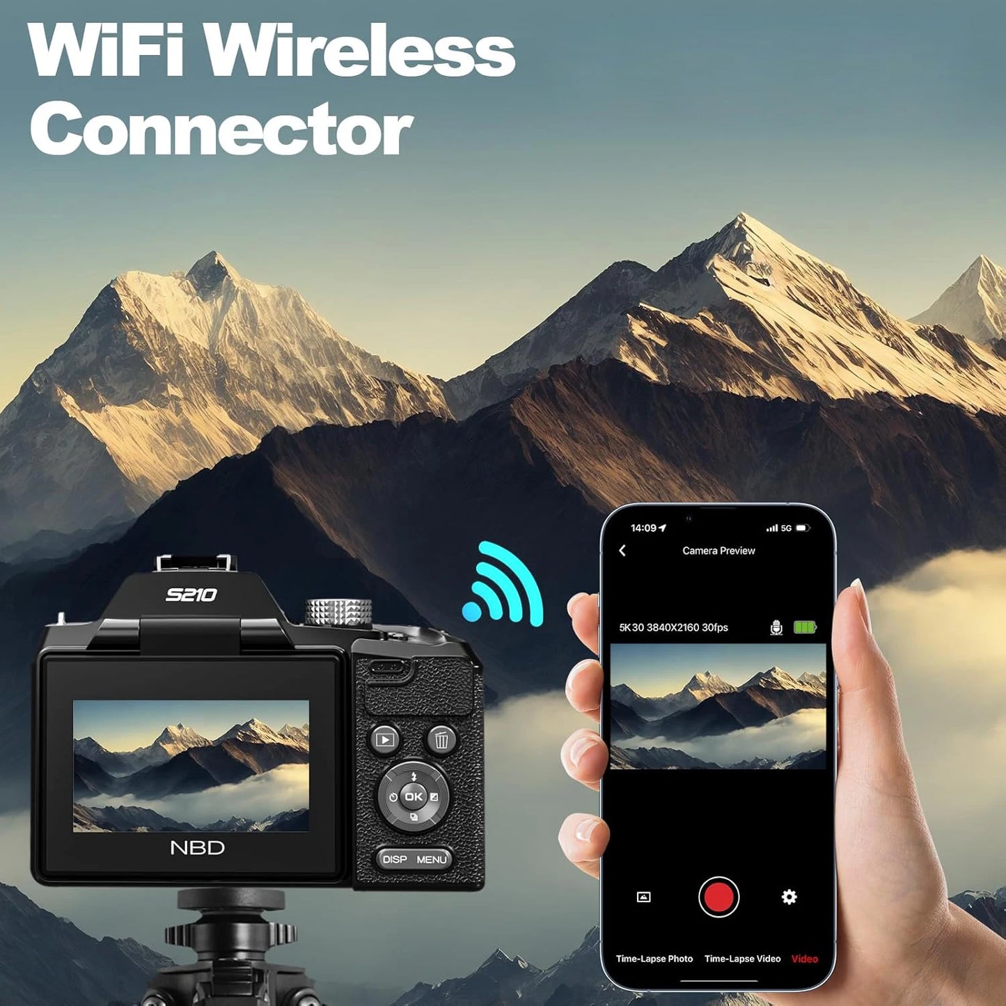 NBD 64MP 16X Optical Zoom WiFi Vlogging Digital Camera