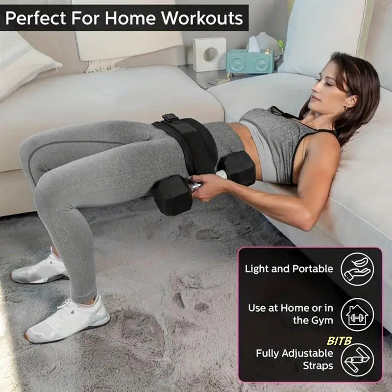 Hip Thrust Belt Glute Trainer For Dumbbells And Home Workouts by S And B Enterprise