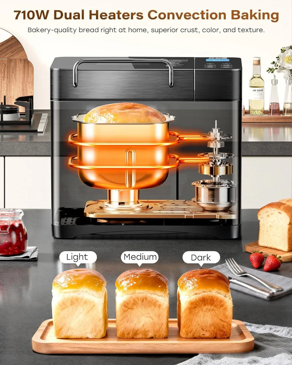710W Convection Bread Maker With Dual Heaters And Nut Dispenser by S And B Enterprise