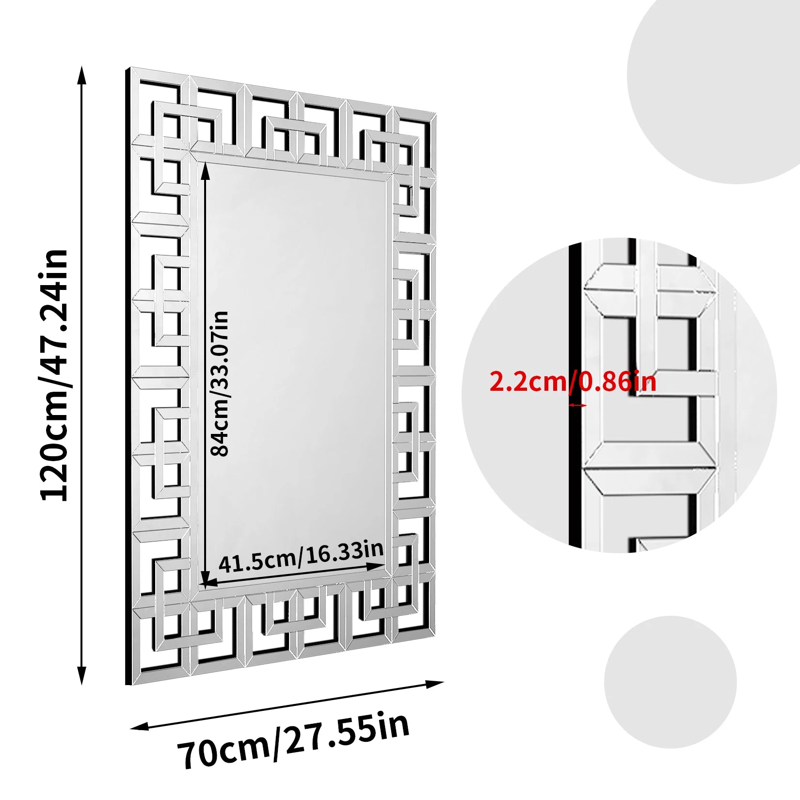 Venetian Art Mirror With Beveled Glass Edge For Living Room by S And B Enterprise