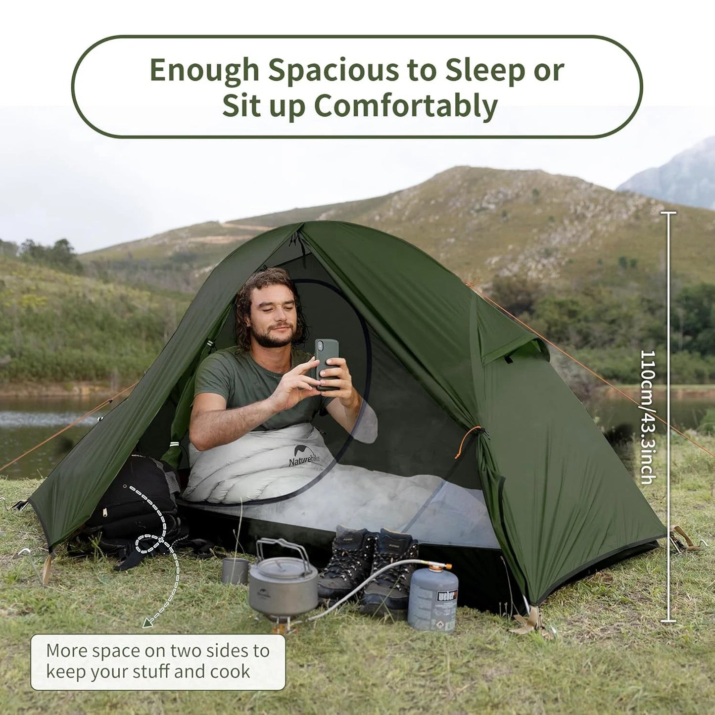 Naturehike One Person Cycling Tent Ultralight Waterproof Double Layer Camping