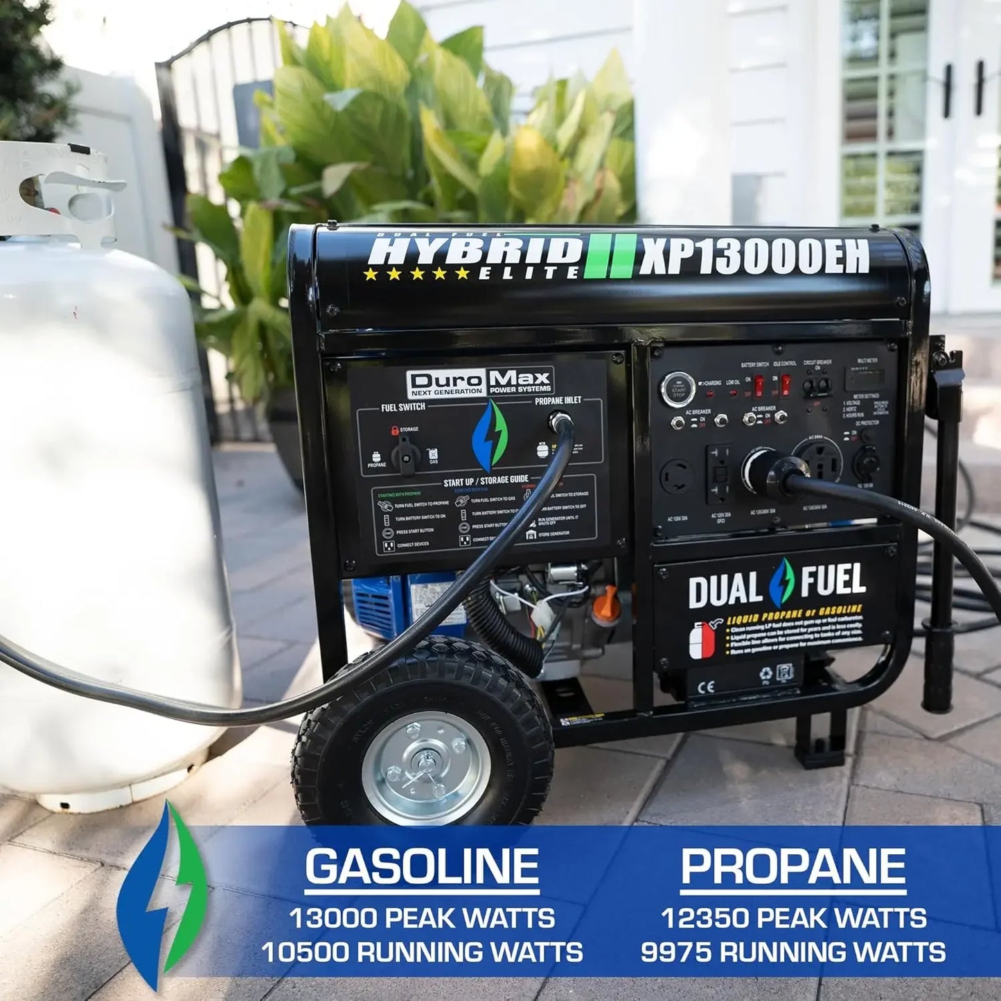 XP13000EH Dual Fuel Portable Generator Gas and Propane Electric Start