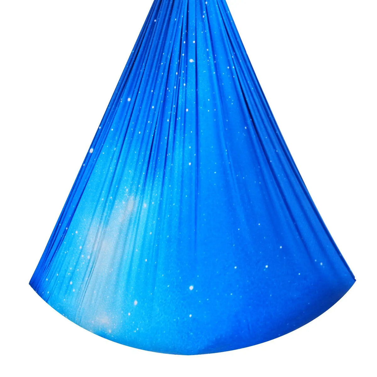 Sensory swing hammock in blue double-layer fabric; close-up view of the fabric texture