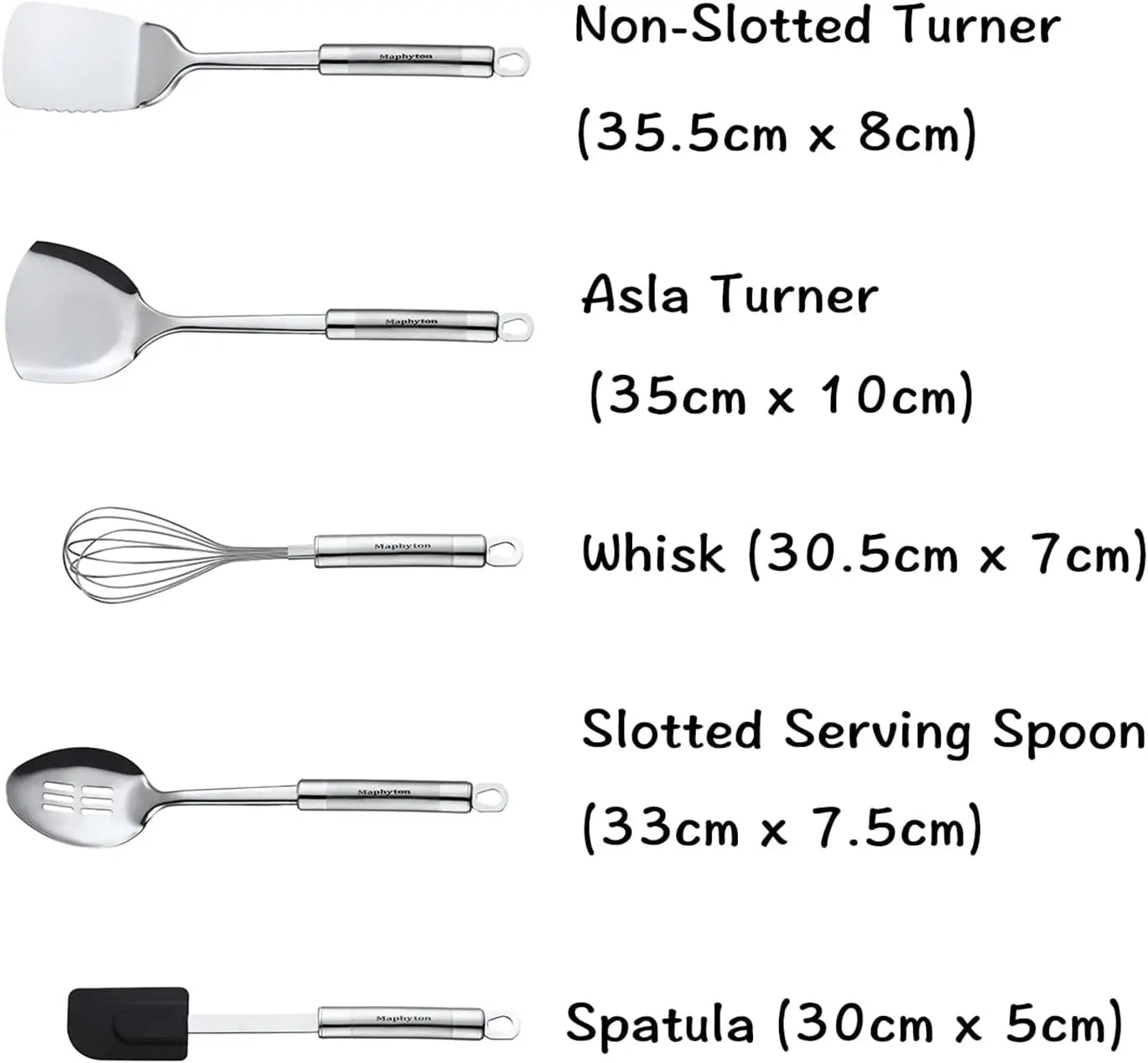 11 Piece Stainless Steel Kitchen Utensil Set With Nonstick Tools