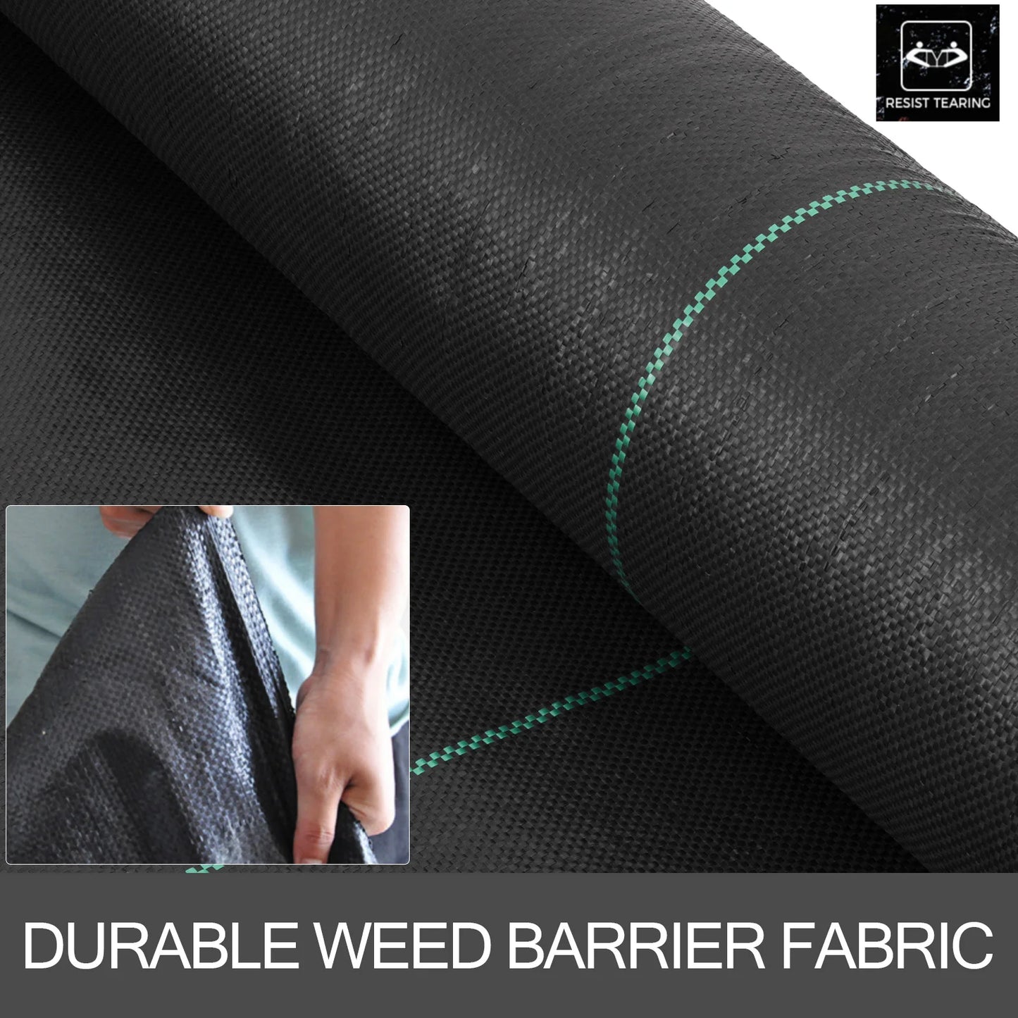 SucceBuy Landscape Fabric 1.5oz Weed Barrier Ground Cover For Gardens